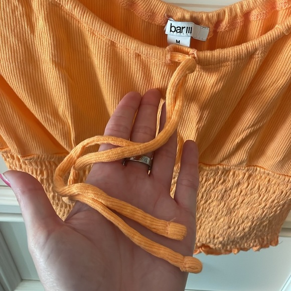 Bar III Tangerine Smocked Blouse - Picture 4 of 4